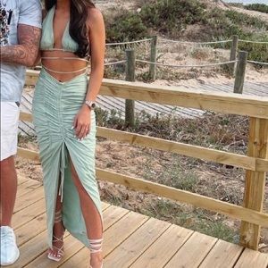 House of CB Calypso & Solitaire sage top and skirt